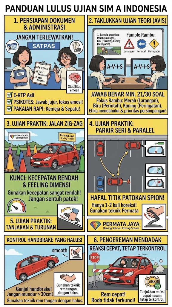 Petugas Polisi Memberikan Ujian SIM